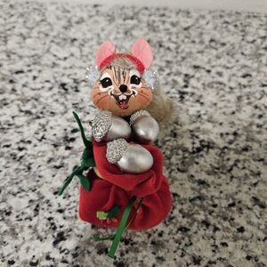 Annalee Squirrel with Red and Silver Accents